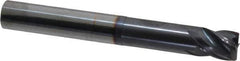 Accupro - 5/8", 4 Flute, Single End, Solid Carbide, Corner Chamfer End Mill - 5" OAL, Right Hand Flute, 3/4" LOC, Right Hand Cut, 2-3/8" Extended Reach - Eagle Tool & Supply