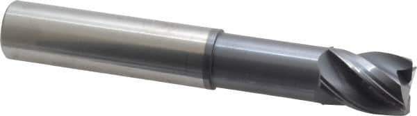 Accupro - 3/4", 4 Flute, Single End, Solid Carbide, Corner Chamfer End Mill - 5" OAL, Right Hand Flute, 1" LOC, Right Hand Cut, 2-3/8" Extended Reach - Eagle Tool & Supply
