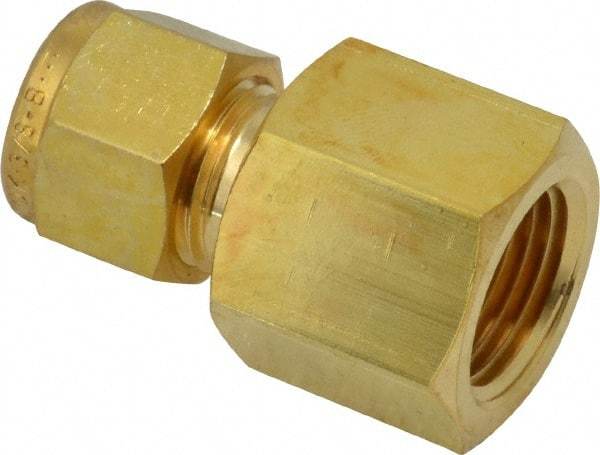 Ham-Let - 3/8" OD, Brass Female Connector - Comp x FNPT Ends - Eagle Tool & Supply