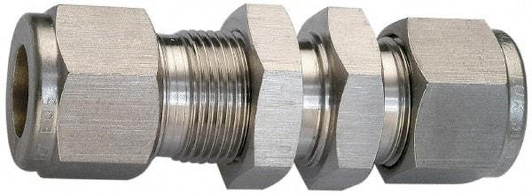 Ham-Let - 1/2" OD, Grade 316Stainless Steel Bulkhead Union - Comp x Comp Ends - Eagle Tool & Supply