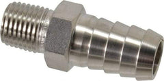Ham-Let - 1/2 x 1/4" Grade 316 Stainless Steel Pipe Hose Connector - Barb x MNPT End Connections, 7,500 psi - Eagle Tool & Supply