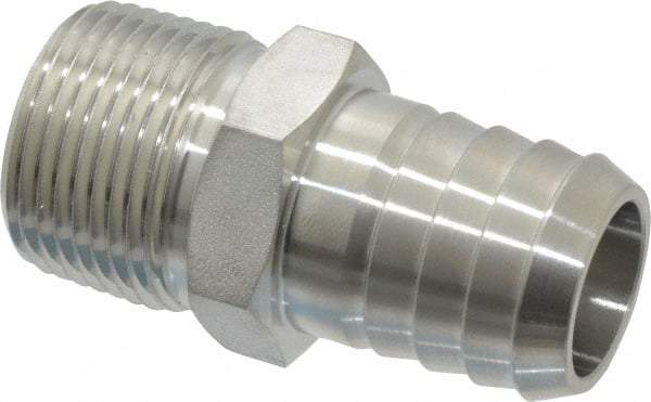 Ham-Let - 3/4" Grade 316 Stainless Steel Pipe Hose Connector - Barb x MNPT End Connections, 6,800 psi - Eagle Tool & Supply