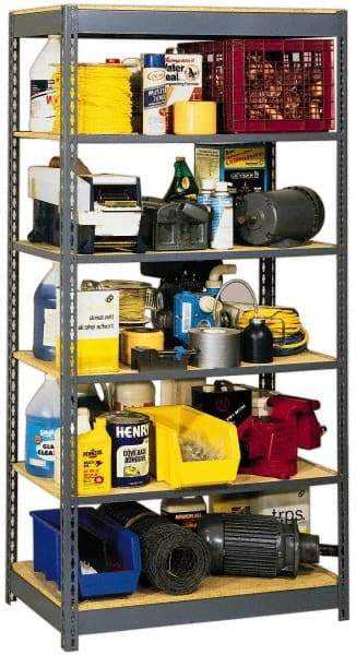 Edsal - 5 Shelf Starter Open Steel Shelving - 4,000 Lb Capacity, 48" Wide x 96" High x 24" Deep - Eagle Tool & Supply