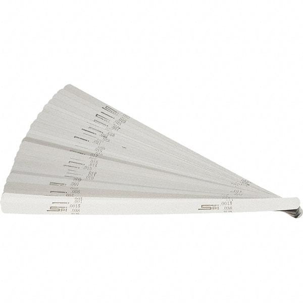 SPI - 32 Piece, 0.001 to 0.03" Thick, Parallel Feeler Gage Set - 12" Leaf Length, 1/2" Wide, High Carbon Steel - Eagle Tool & Supply