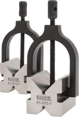 SPI - 1/2 to 1-3/32" Capacity, 90° Angle, Hardened Steel V-Block - 2" Long x 1-1/2" Wide x 1-1/2" High, Sold as 2 Block Set - Eagle Tool & Supply