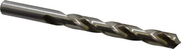 Hertel - 1/2" 118° High Speed Steel Jobber Drill - Bright Finish, Right Hand Cut, Spiral Flute, Straight Shank, 6" OAL, Standard Point - Eagle Tool & Supply