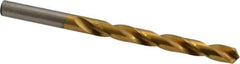 Hertel - 19/64" 118° High Speed Steel Jobber Drill - TiN Finish, Right Hand Cut, Spiral Flute, Straight Shank, 4-3/8" OAL, Standard Point - Eagle Tool & Supply