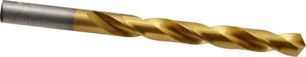 Hertel - 27/64" 118° High Speed Steel Jobber Drill - TiN Finish, Right Hand Cut, Spiral Flute, Straight Shank, 5-3/8" OAL, Standard Point - Eagle Tool & Supply