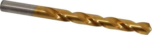 Hertel - 29/64" 118° High Speed Steel Jobber Drill - TiN Finish, Right Hand Cut, Spiral Flute, Straight Shank, 5-5/8" OAL, Standard Point - Eagle Tool & Supply