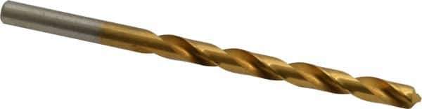 Hertel - #1 118° High Speed Steel Jobber Drill - TiN Finish, Right Hand Cut, Spiral Flute, Straight Shank, 3-7/8" OAL, Standard Point - Eagle Tool & Supply