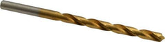 Hertel - #1 118° High Speed Steel Jobber Drill - TiN Finish, Right Hand Cut, Spiral Flute, Straight Shank, 3-7/8" OAL, Standard Point - Eagle Tool & Supply