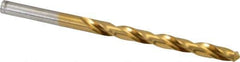 Hertel - #2 118° High Speed Steel Jobber Drill - TiN Finish, Right Hand Cut, Spiral Flute, Straight Shank, 3-7/8" OAL, Standard Point - Eagle Tool & Supply