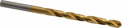 Hertel - #3 118° High Speed Steel Jobber Drill - TiN Finish, Right Hand Cut, Spiral Flute, Straight Shank, 3-3/4" OAL, Standard Point - Eagle Tool & Supply