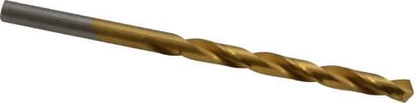 Hertel - #6 118° High Speed Steel Jobber Drill - TiN Finish, Right Hand Cut, Spiral Flute, Straight Shank, 3-3/4" OAL, Standard Point - Eagle Tool & Supply
