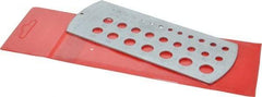SPI - 1/16 Inch to 1/2 Inch Hole Size Drill Gage - 6 Inch Long, 2-1/2 Inch Wide, 29 Holes - Eagle Tool & Supply