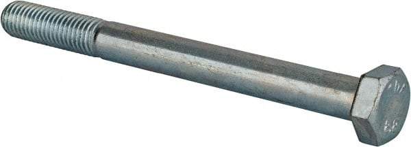 Value Collection - M12x1.75mm Metric Coarse, 130mm Length Under Head Hex Head Cap Screw - Partially Threaded, Grade 8.8 Steel, Zinc-Plated Finish, 19mm Hex - Eagle Tool & Supply
