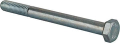 Value Collection - M12x1.75mm Metric Coarse, 130mm Length Under Head Hex Head Cap Screw - Partially Threaded, Grade 8.8 Steel, Zinc-Plated Finish, 19mm Hex - Eagle Tool & Supply