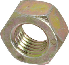 Value Collection - 5/16-24 UNF Steel Right Hand Hex Nut - 1/2" Across Flats, 17/64" High, Zinc Yellow Dichromate Finish - Eagle Tool & Supply