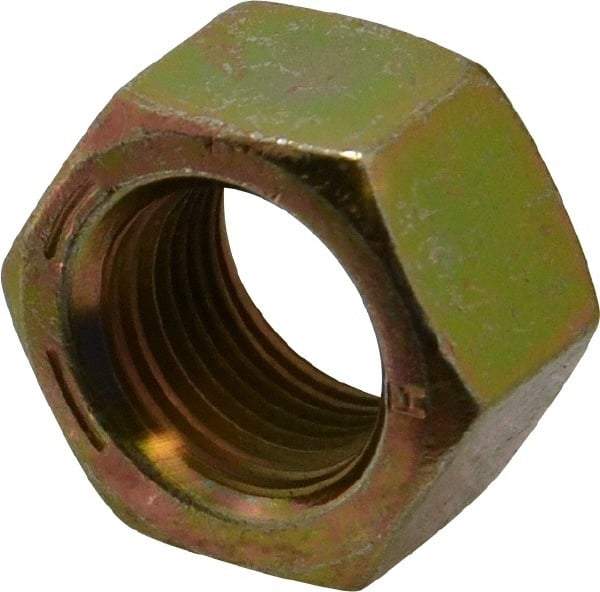 Value Collection - 5/8-18 UNF Steel Right Hand Hex Nut - 15/16" Across Flats, 35/64" High, Zinc Yellow Dichromate Finish - Eagle Tool & Supply