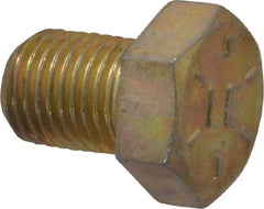 Value Collection - 3/8-24 UNF, 1/2" Length Under Head Hex Head Cap Screw - Fully Threaded, Grade 8 Alloy Steel, Zinc Yellow Dichromate Finish, 9/16" Hex - Eagle Tool & Supply