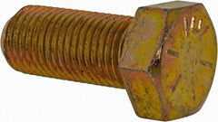 Made in USA - 3/8-24 UNF, 7/8" Length Under Head Hex Head Cap Screw - Fully Threaded, Grade 8 Alloy Steel, Zinc Yellow Dichromate Finish, 9/16" Hex - Eagle Tool & Supply