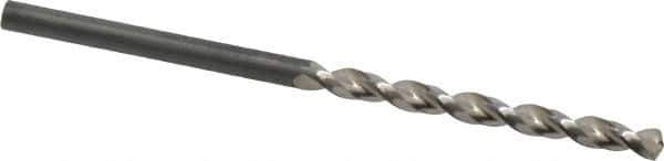Guhring - #33 130° High Speed Steel Jobber Drill - Bright Finish, Right Hand Cut, Parabolic Flute, Straight Shank, 2-13/32" OAL, Standard Point - Eagle Tool & Supply