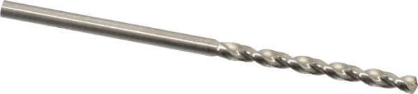 Guhring - #43 130° High Speed Steel Jobber Drill - Bright Finish, Right Hand Cut, Parabolic Flute, Straight Shank, 2-3/32" OAL, Standard Point - Eagle Tool & Supply
