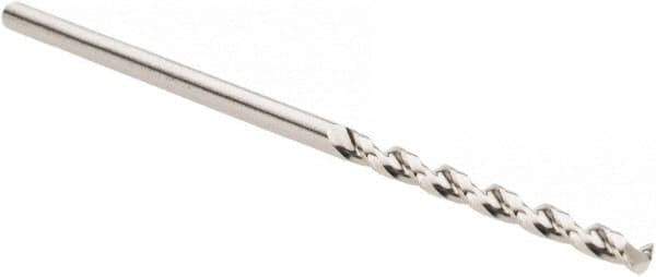 Guhring - #52 130° High Speed Steel Jobber Drill - Bright Finish, Right Hand Cut, Parabolic Flute, Straight Shank, 1-11/16" OAL, Standard Point - Eagle Tool & Supply