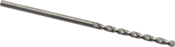 Guhring - 1/16" 130° High Speed Steel Jobber Drill - Bright Finish, Right Hand Cut, Parabolic Flute, Straight Shank, 1-11/16" OAL, Standard Point - Eagle Tool & Supply
