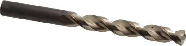 Guhring - 37/64" 130° High Speed Steel Jobber Drill - Bright Finish, Right Hand Cut, Parabolic Flute, Straight Shank, 6-5/8" OAL, Standard Point - Eagle Tool & Supply