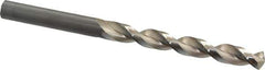 Guhring - Letter T 130° High Speed Steel Jobber Drill - Bright Finish, Right Hand Cut, Parabolic Flute, Straight Shank, 4-29/32" OAL, Standard Point - Eagle Tool & Supply