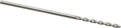 Guhring - 1.15mm 130° High Speed Steel Jobber Drill - Bright Finish, Right Hand Cut, Parabolic Flute, Straight Shank, 1-27/64" OAL, Standard Point - Eagle Tool & Supply