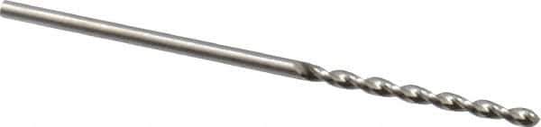 Guhring - 1.25mm 130° High Speed Steel Jobber Drill - Bright Finish, Right Hand Cut, Parabolic Flute, Straight Shank, 1-1/2" OAL, Standard Point - Eagle Tool & Supply