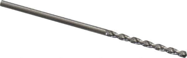 Guhring - 1.3mm 130° High Speed Steel Jobber Drill - Bright Finish, Right Hand Cut, Parabolic Flute, Straight Shank, 1-1/2" OAL, Standard Point - Eagle Tool & Supply