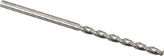Guhring - 2.1mm 130° High Speed Steel Jobber Drill - Bright Finish, Right Hand Cut, Parabolic Flute, Straight Shank, 1-59/64" OAL, Standard Point - Eagle Tool & Supply