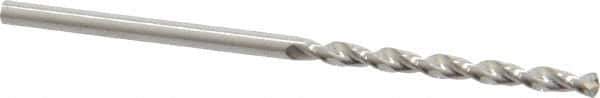 Guhring - 2.15mm 130° High Speed Steel Jobber Drill - Bright Finish, Right Hand Cut, Parabolic Flute, Straight Shank, 2-3/32" OAL, Standard Point - Eagle Tool & Supply