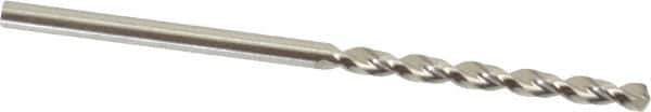 Guhring - 2.35mm 130° High Speed Steel Jobber Drill - Bright Finish, Right Hand Cut, Parabolic Flute, Straight Shank, 2-3/32" OAL, Standard Point - Eagle Tool & Supply