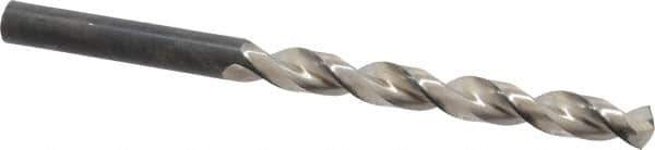 Guhring - 7.8mm 130° High Speed Steel Jobber Drill - Bright Finish, Right Hand Cut, Parabolic Flute, Straight Shank, 4-39/64" OAL, Standard Point - Eagle Tool & Supply