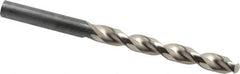Guhring - 9.7mm 130° High Speed Steel Jobber Drill - Bright Finish, Right Hand Cut, Parabolic Flute, Straight Shank, 5-15/64" OAL, Standard Point - Eagle Tool & Supply