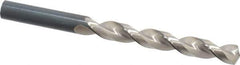 Guhring - 12mm 130° High Speed Steel Jobber Drill - Bright Finish, Right Hand Cut, Parabolic Flute, Straight Shank, 5-15/16" OAL, Standard Point - Eagle Tool & Supply
