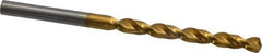 Guhring - #3 130° High Speed Steel Jobber Drill - TiN Finish, Right Hand Cut, Parabolic Flute, Straight Shank, 3-21/32" OAL, Standard Point - Eagle Tool & Supply