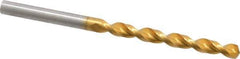 Guhring - #8 130° High Speed Steel Jobber Drill - TiN Finish, Right Hand Cut, Parabolic Flute, Straight Shank, 3-3/8" OAL, Standard Point - Eagle Tool & Supply