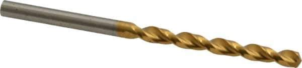 Guhring - #17 130° High Speed Steel Jobber Drill - TiN Finish, Right Hand Cut, Parabolic Flute, Straight Shank, 3-5/32" OAL, Standard Point - Eagle Tool & Supply