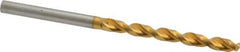 Guhring - #18 130° High Speed Steel Jobber Drill - TiN Finish, Right Hand Cut, Parabolic Flute, Straight Shank, 3-5/32" OAL, Standard Point - Eagle Tool & Supply