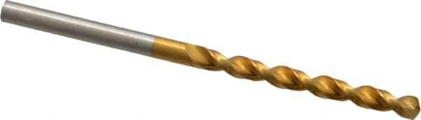 Guhring - #26 130° High Speed Steel Jobber Drill - TiN Finish, Right Hand Cut, Parabolic Flute, Straight Shank, 2-3/4" OAL, Standard Point - Eagle Tool & Supply