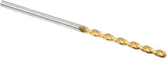 Guhring - #49 130° High Speed Steel Jobber Drill - TiN Finish, Right Hand Cut, Parabolic Flute, Straight Shank, 46mm OAL, Standard Point - Eagle Tool & Supply