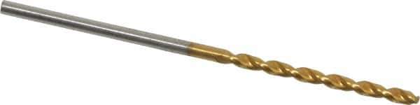 Guhring - #53 130° High Speed Steel Jobber Drill - TiN Finish, Right Hand Cut, Parabolic Flute, Straight Shank, 1-11/16" OAL, Standard Point - Eagle Tool & Supply