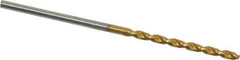 Guhring - #53 130° High Speed Steel Jobber Drill - TiN Finish, Right Hand Cut, Parabolic Flute, Straight Shank, 1-11/16" OAL, Standard Point - Eagle Tool & Supply