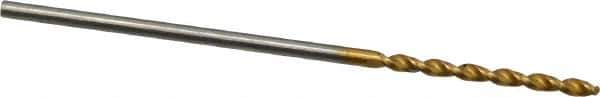 Guhring - #59 130° High Speed Steel Jobber Drill - TiN Finish, Right Hand Cut, Parabolic Flute, Straight Shank, 34mm OAL, Standard Point - Eagle Tool & Supply