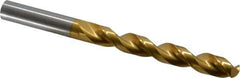 Guhring - 29/64" 130° High Speed Steel Jobber Drill - TiN Finish, Right Hand Cut, Parabolic Flute, Straight Shank, 5-19/32" OAL, Standard Point - Eagle Tool & Supply